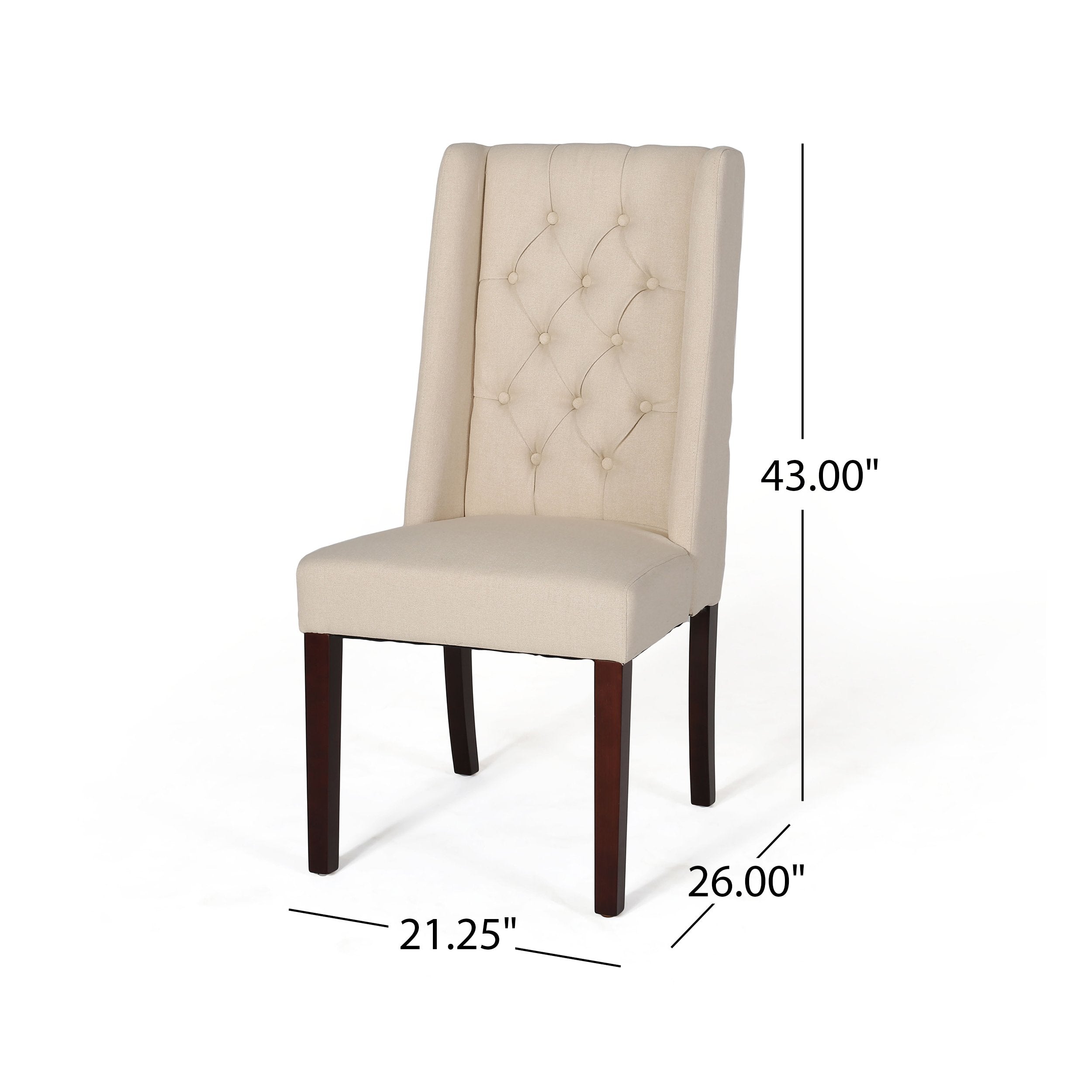 Billings Tufted Fabric High Back Dining Chairs (Set of 2)