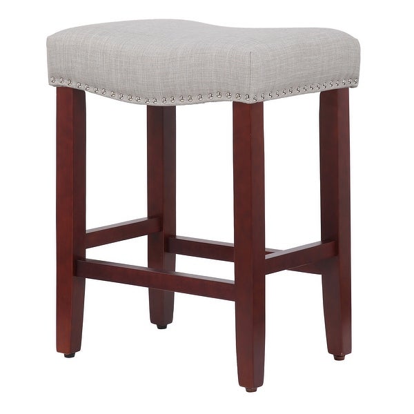 Henley 24-inch Saddle Nailhead Counter Barstool