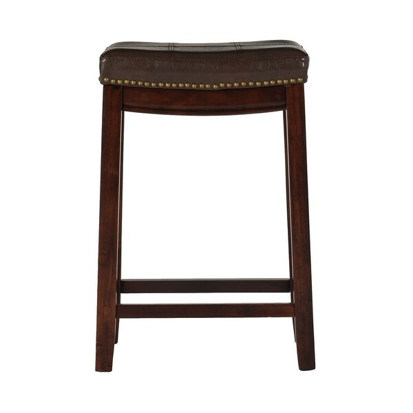 Copper Grove Willamette Backless Faux Leather Brown Counter stool