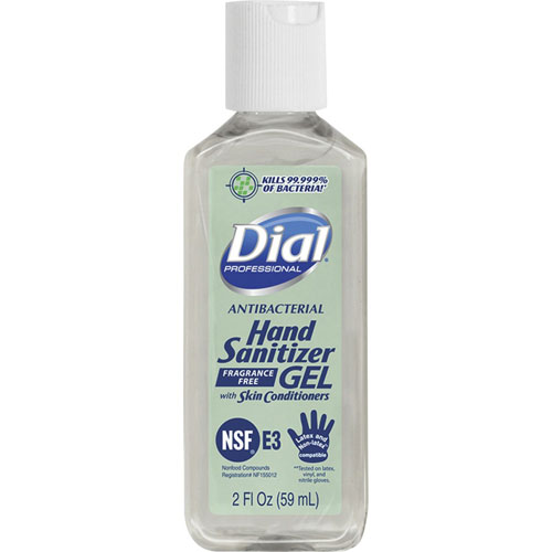 Dial Professional Dial Hand Sanitizer Gel | Fragrance-free Scent， 2 fl oz (59.1 mL)， Bacteria Remover， Hand， Clear， Dye-free | DIA31859