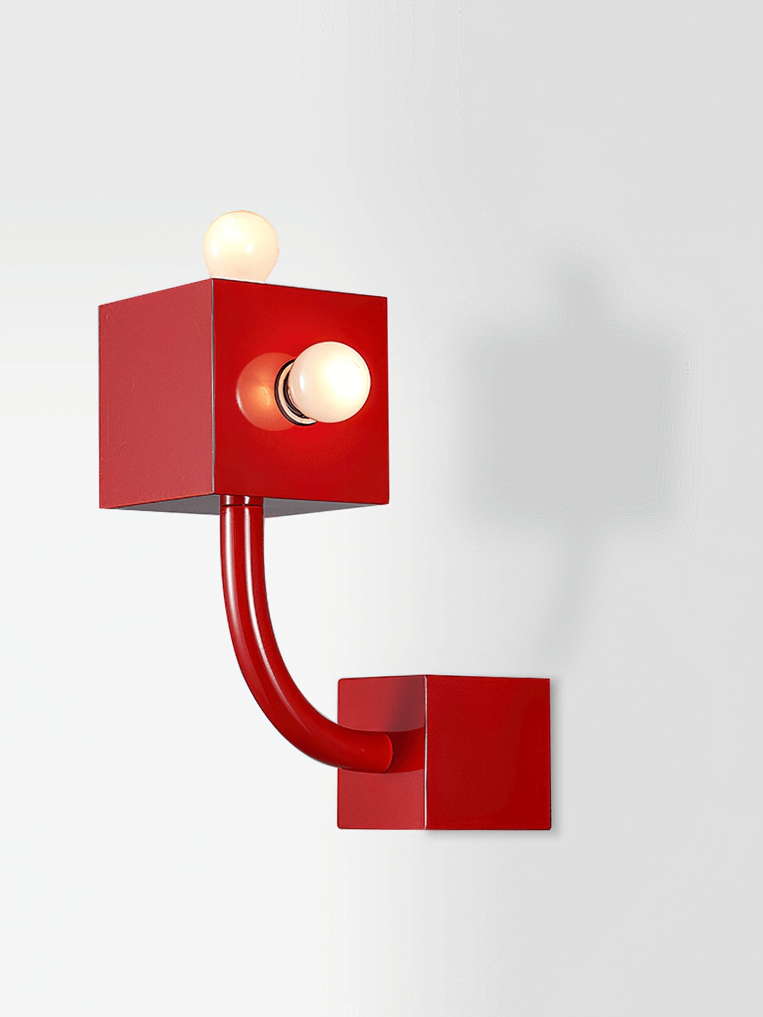 Red Cube Wall Lamp