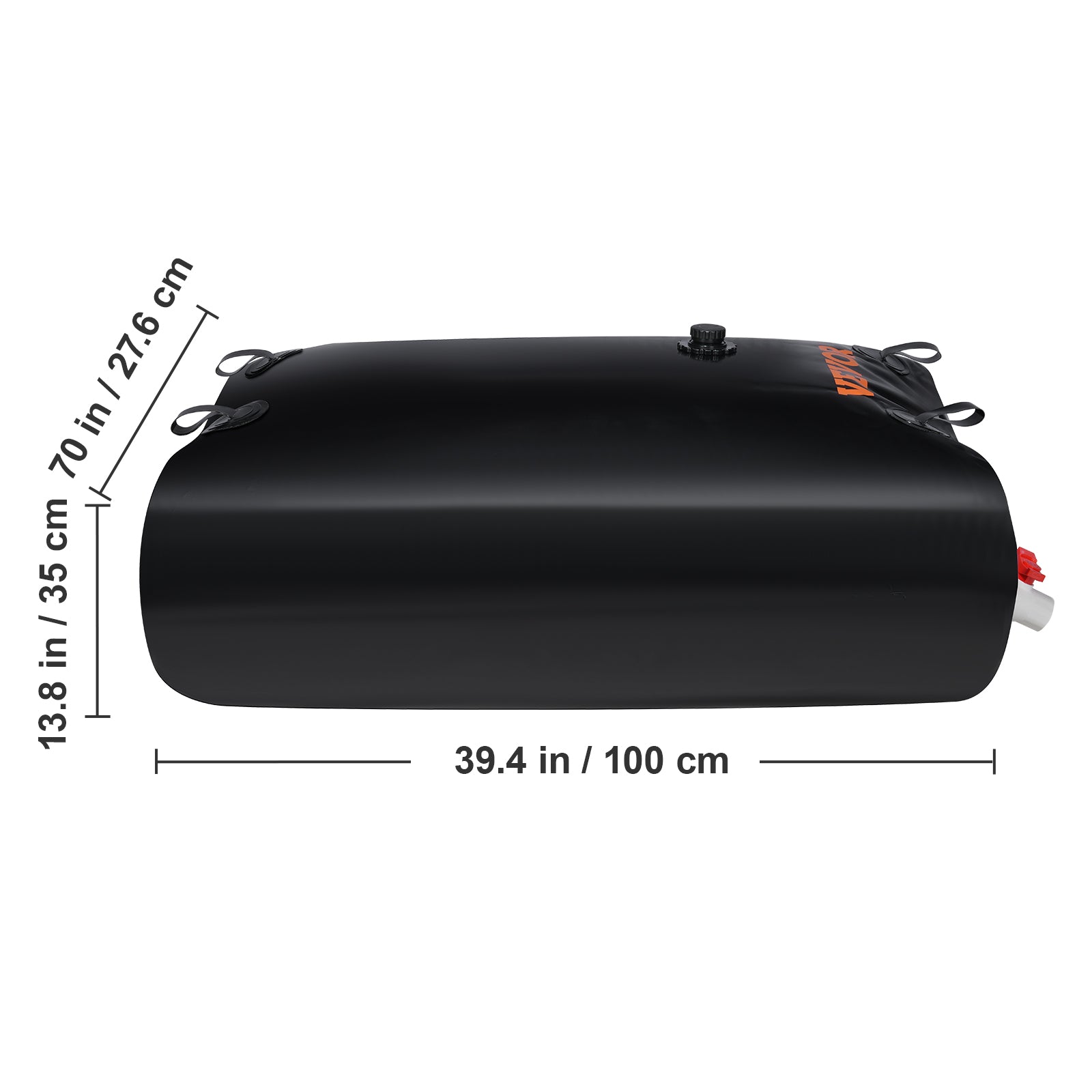 BENTISM Water Tank Bladder Portable Rainwater Bag 63 gal PVC Collapsible Black