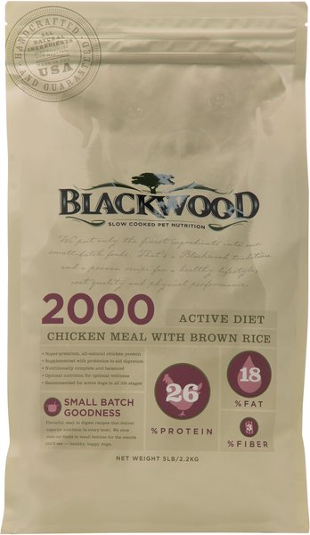 Blackwood 2000 Chicken Meal and Brown Rice Recipe Active Diet Dry Dog Food