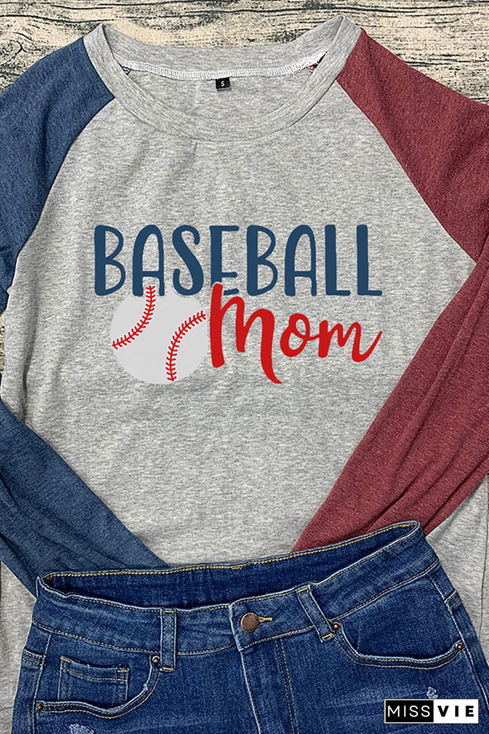 Baseball Mom Long Sleeve Graphic Tee Wholesale