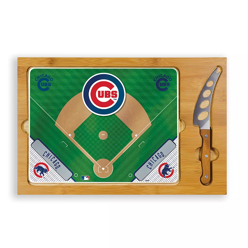 Picnic Time Chicago Cubs Icon Rectangular Cutting Board Gift Set