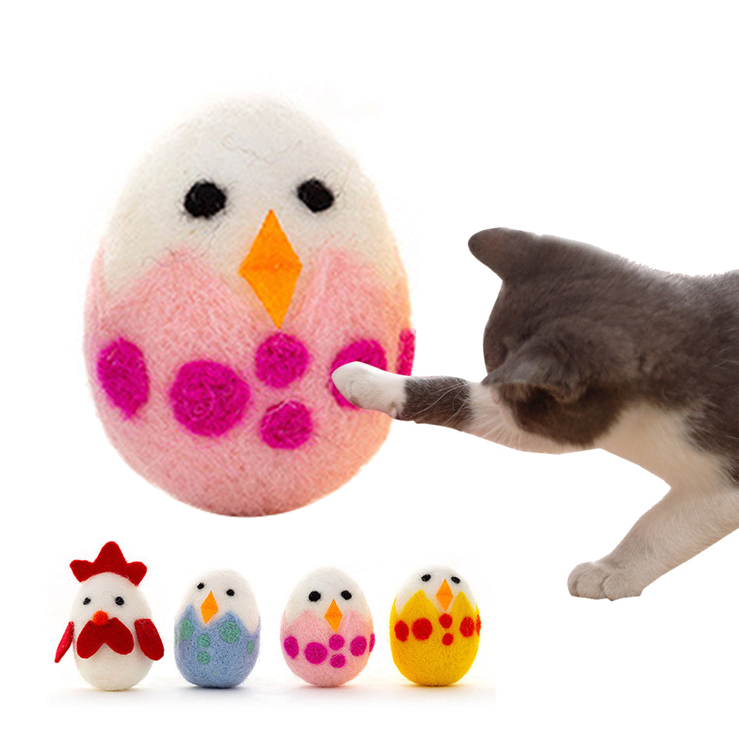 Bangcool Easter Cat Toy Lovely Chicken Egg Cat Chew Toy Catnip Toy Cat Playing Ball