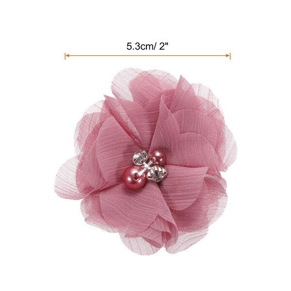 Artificial Rhinestone Chiffon Flower Heads，Flowers 2 Inch 20Pcs