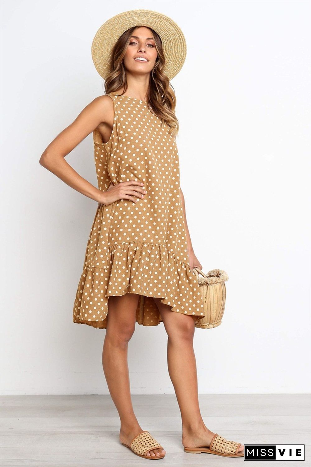 Printed Ruffled Women's Dress