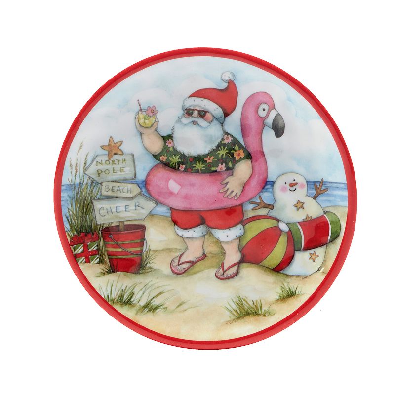 Certified International Set of 12 Santa's Wish Canape Plates