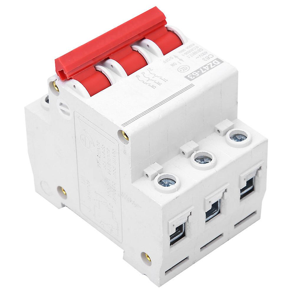 4pcs Dz47-63 Ac400v Miniature Circuit Breaker 3p Household Air Switch Din Rail Mounted63a