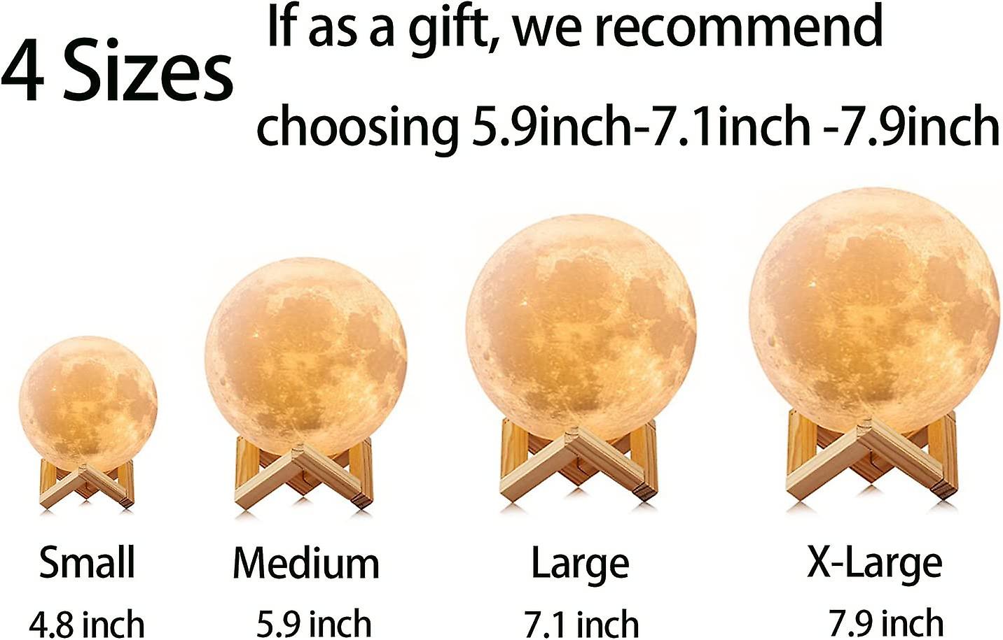 Bedside Lamp Standard Size Girl's Gift Boy's Gift Birthday Gift， Moon Lamp Moon Light 16 Colors Led Moon Night Light With Wooden Stand And Remote Cont