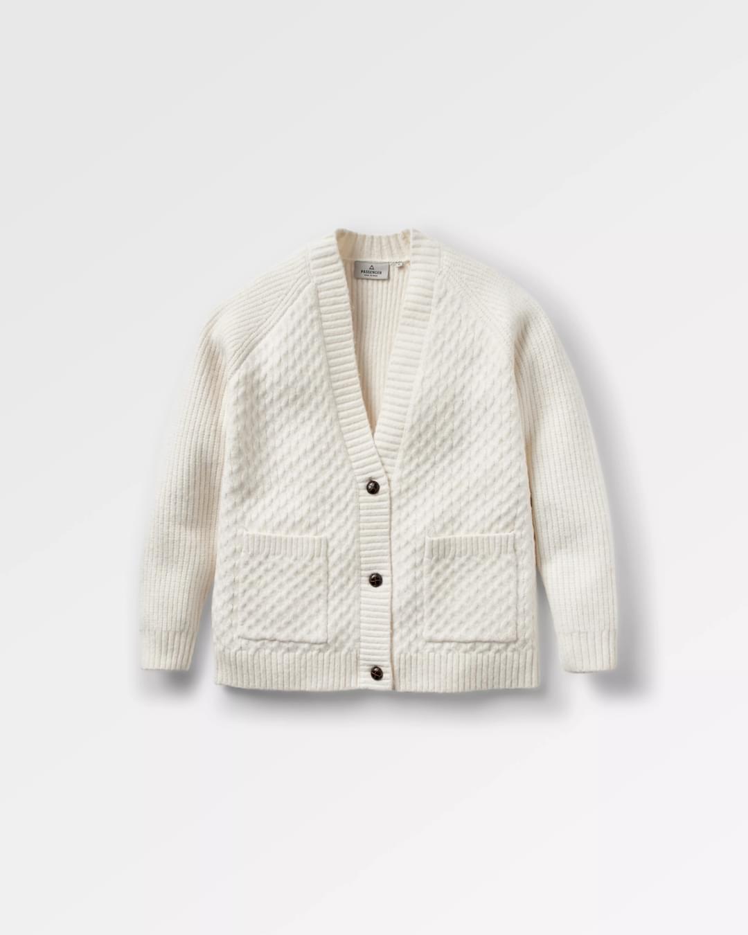 Homey Recycled Knitted Cable Cardigan - Off White