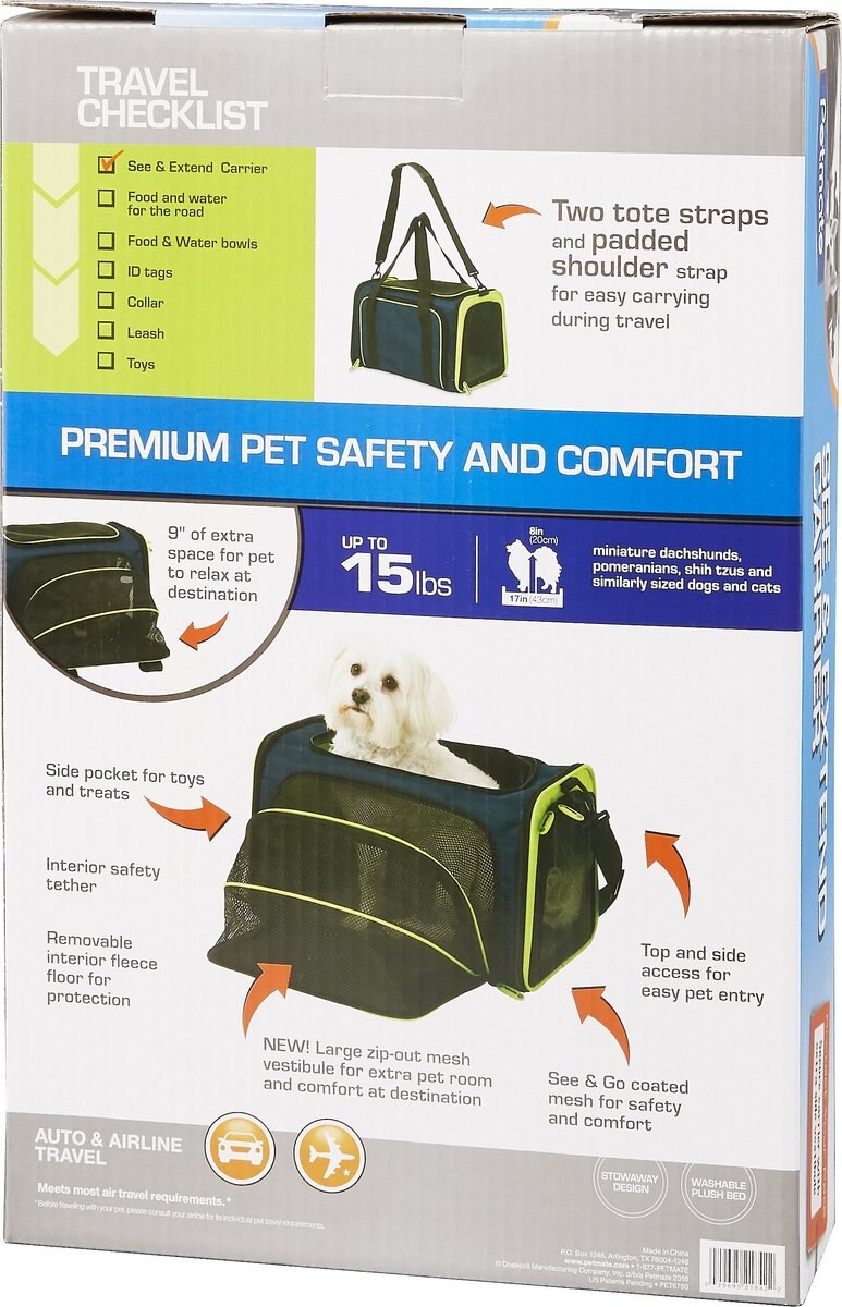 Petmate See and Extend Dog and Cat Carrier Bag