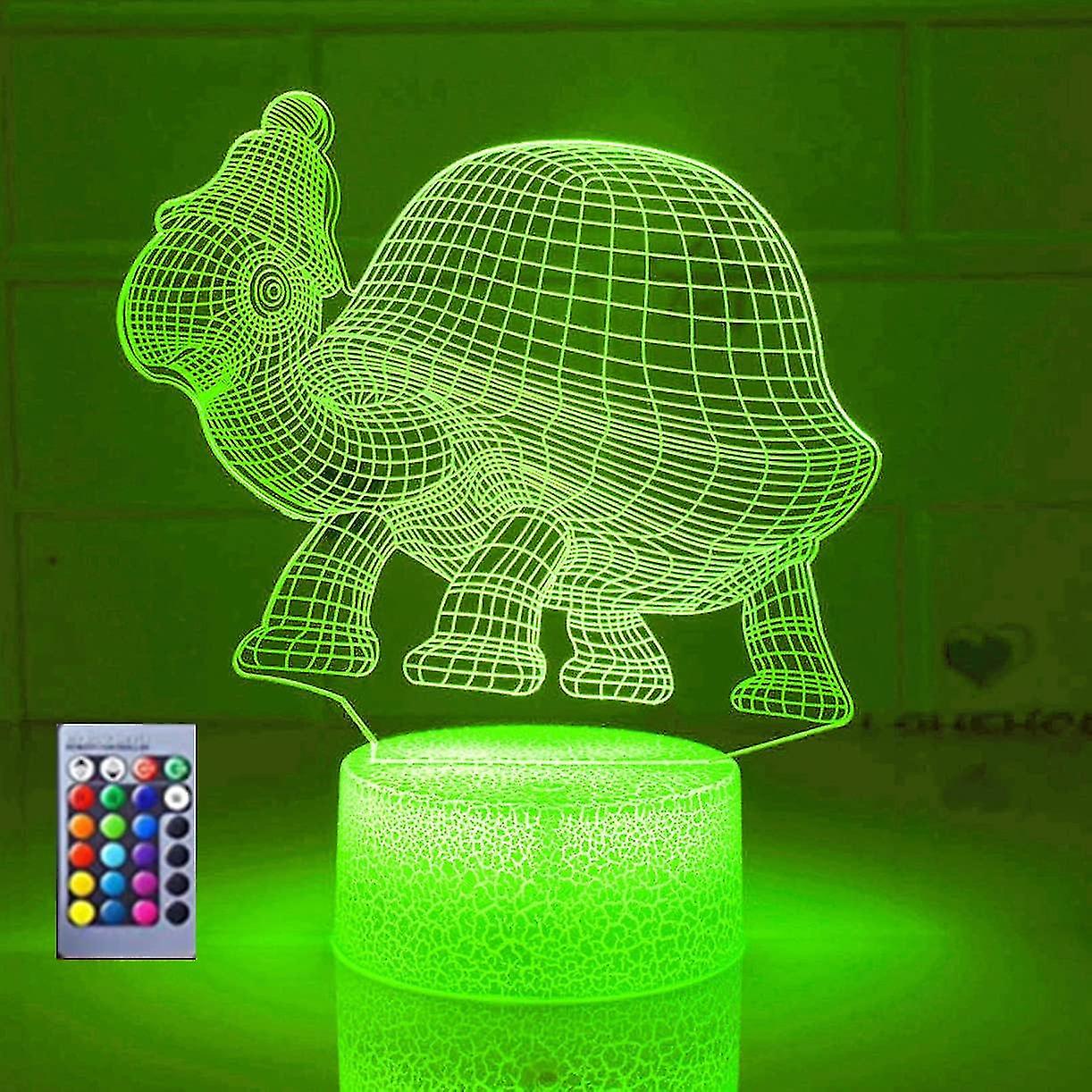 3d Turtle Night Light Lamp Illusion 16 Color Changing Table Desk Decoration Lamps Gift With Acrylic Flat Abs Base Usb Cable Toy