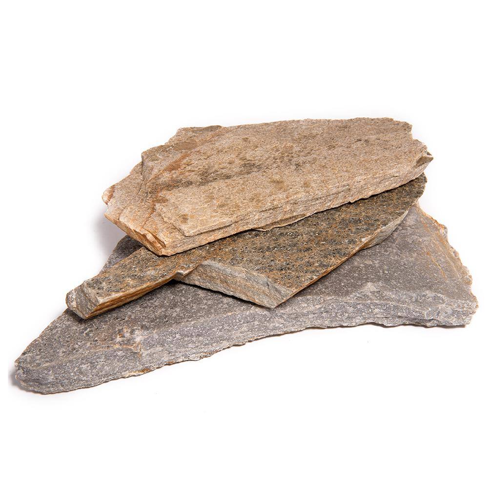 Southwest Boulder  Stone 16 in. x 12 in. x 2 in. 120 sq. ft. Klondike Gold Natural Flagstone for Landscape Gardens and Pathways 02-0198