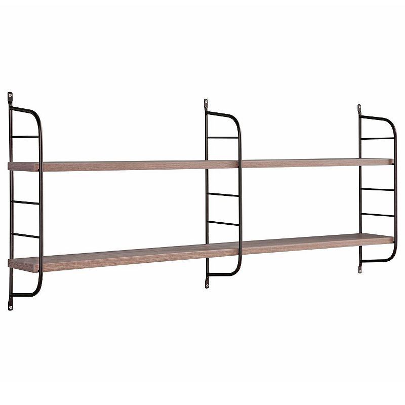 FC Design Mounted Two Tier Wall Shelf with 2 Adjustale Shelves