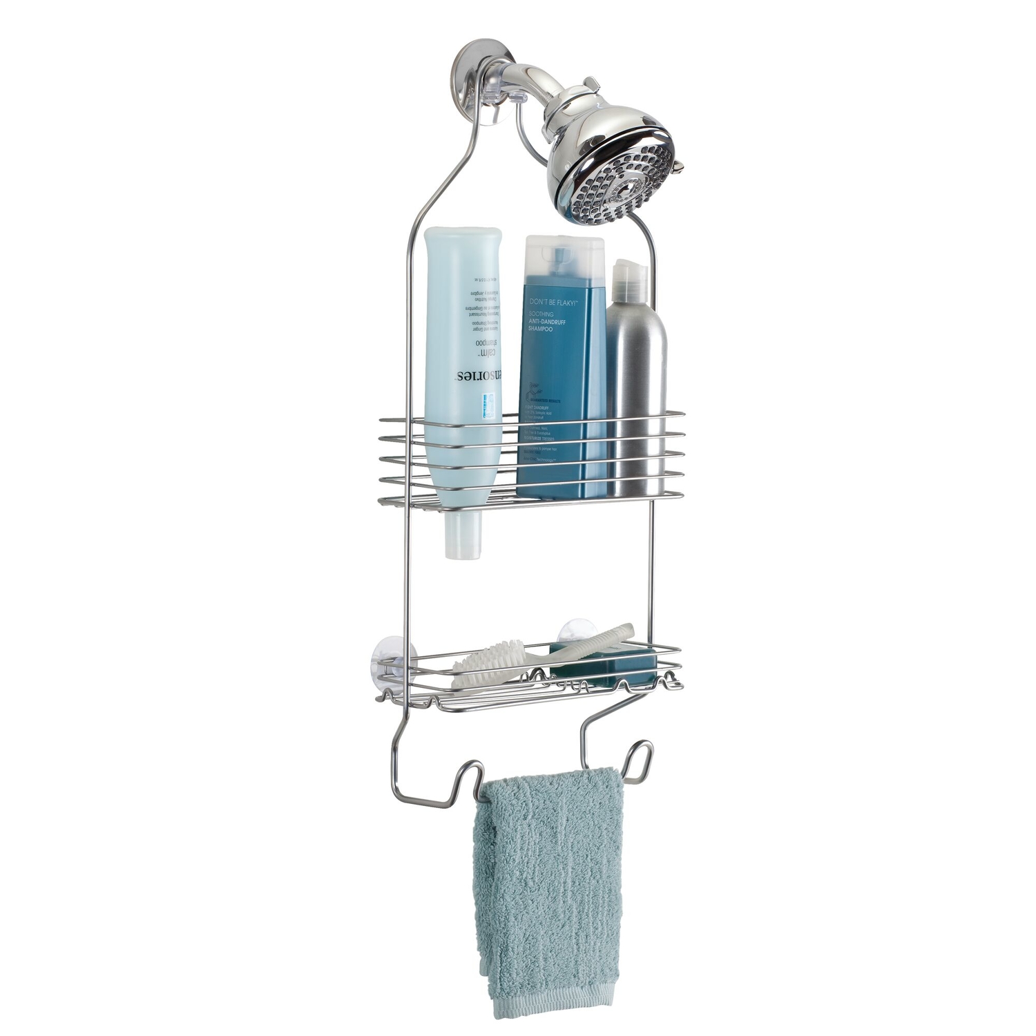 iDesign Classico 21 in. H X 3.75 in. W X 9.5 in. L Silver Shower Caddy