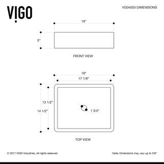 VIGO Marigold Modern White Matte Stone 18 in. L x 14 in. W x 5 in. H Rectangular Vessel Bathroom Sink VG04003