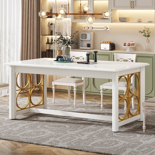 Modern Dining Table for 46 People，Rectangular Kitchen Table for Dining Room