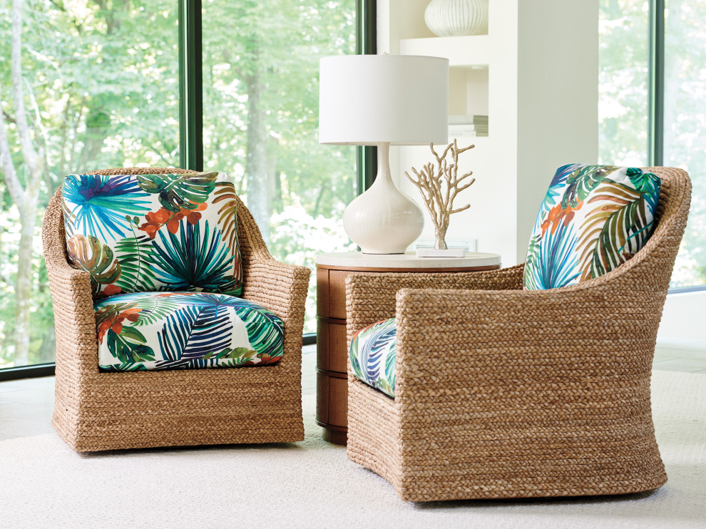 Soren Swivel Chair   Tropical   Armchairs And Accent Chairs   by Lexington Home Brands  Houzz