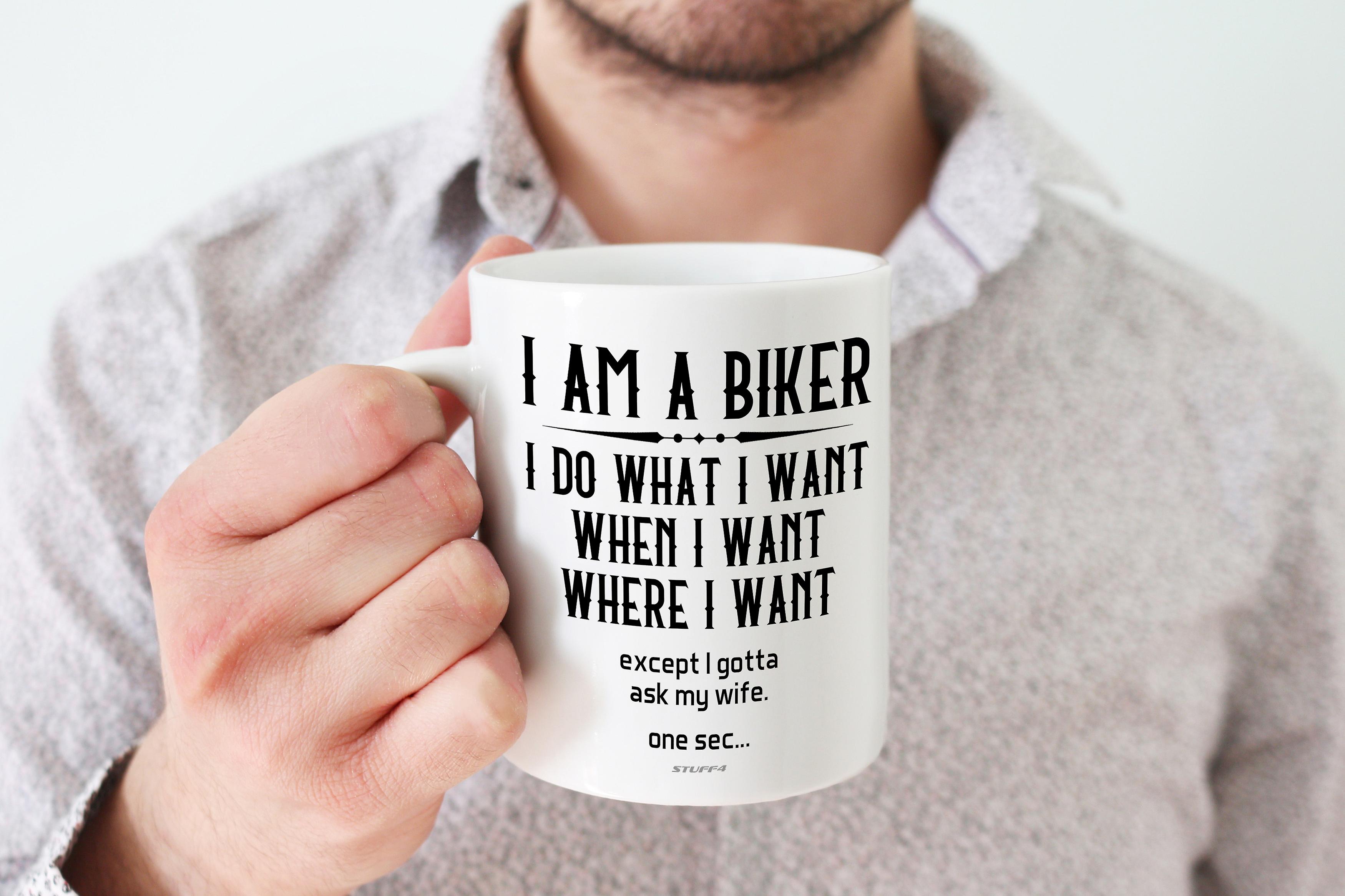 Funny Biker Mug Gifts Motorbike Motorcycle Bike Men Novelty Boyfriend Husband 11oz Premium Tea Cup