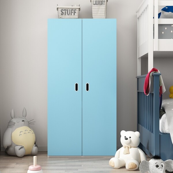 Wardrobe Closet Wood Armoire Wardrobe Storage Cabinet for Boys， Girls - - 37764981