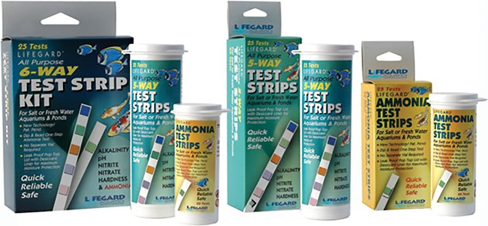 Lifegard Aquatics All Purpose 5-Way Fish Pond Test Strips， 25 count