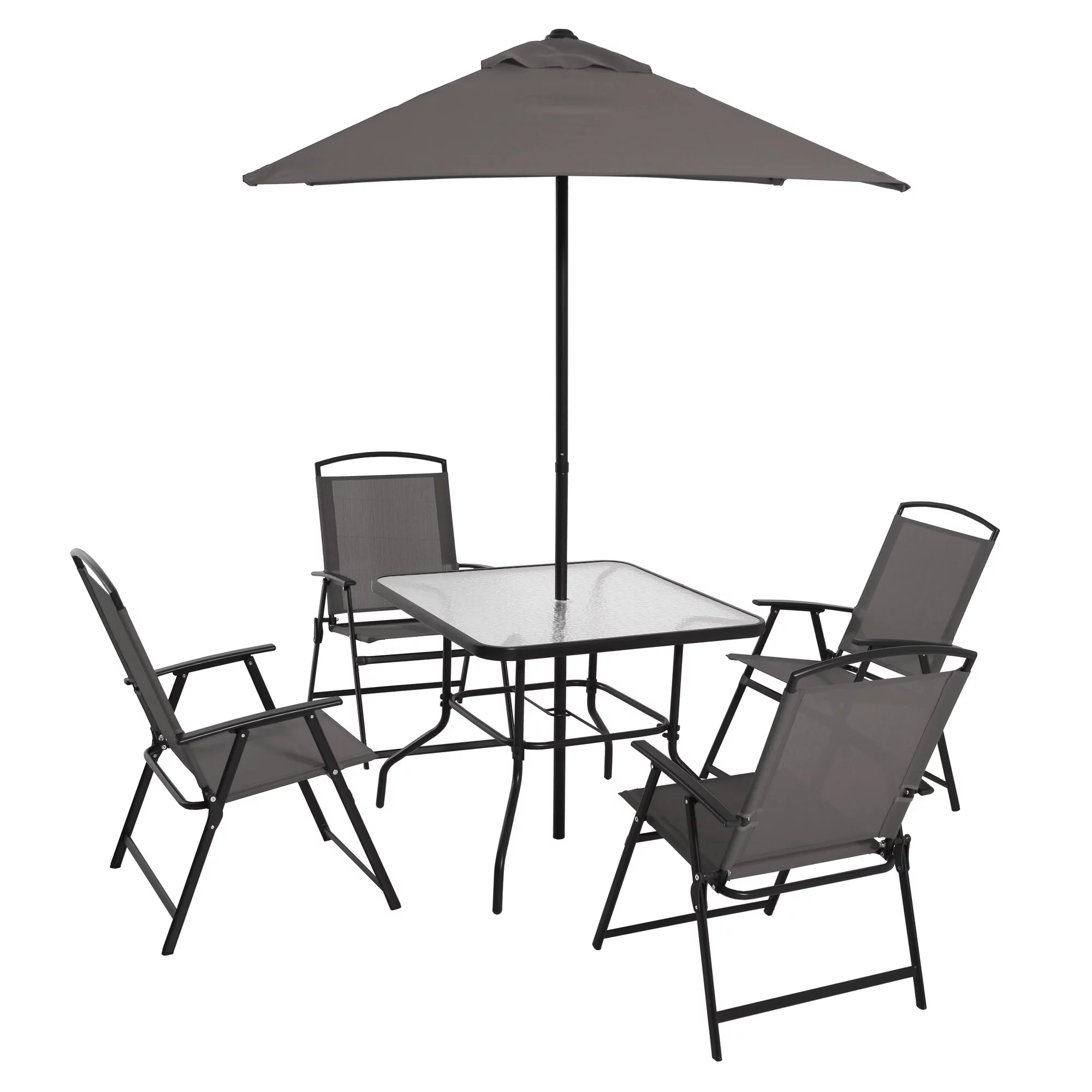 Mainstays Albany Lane 6 Piece Outdoor Patio Dining Set， Grey