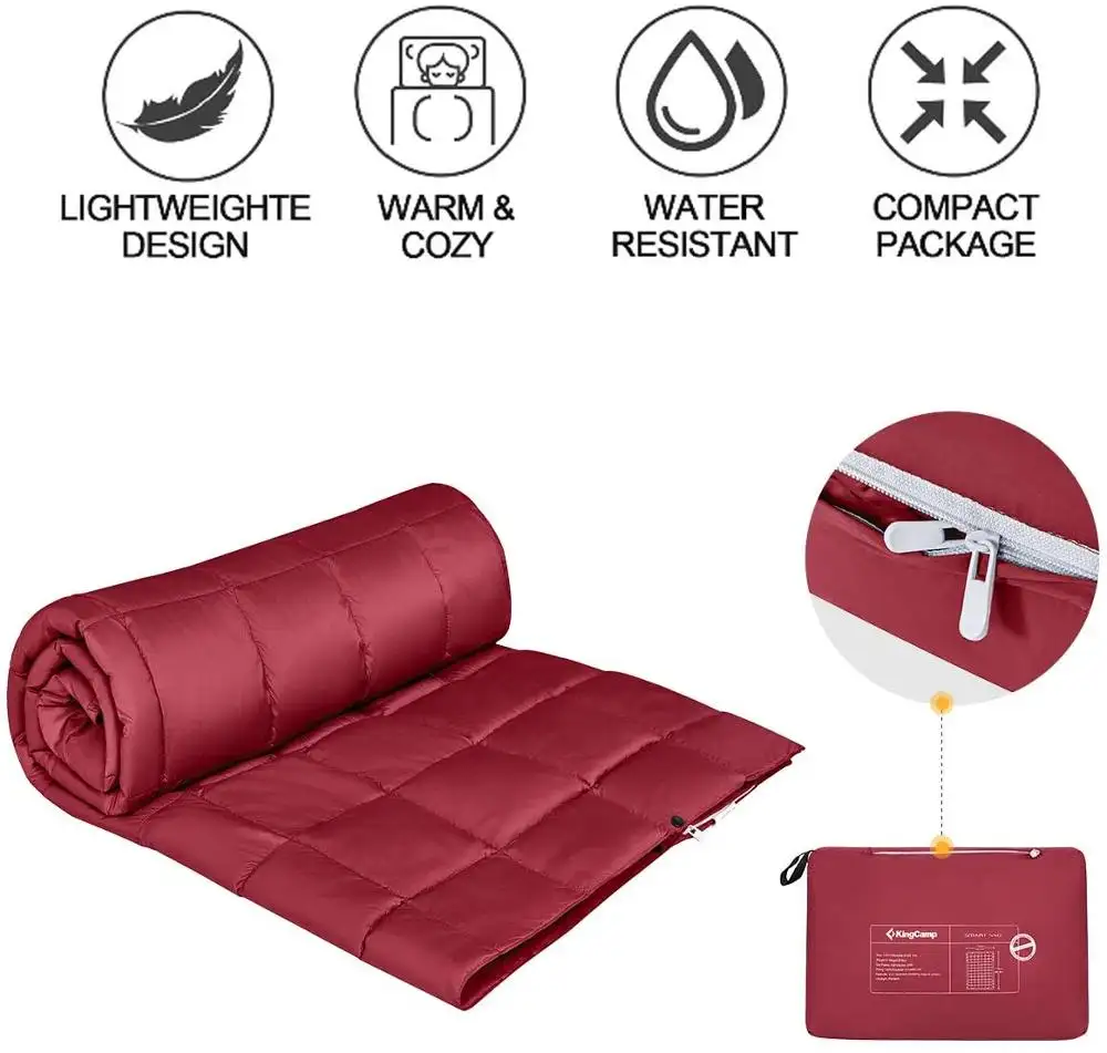 Multipurpose Packable Lightweight Travel Down Alternative Blanket Wearable Warm Compact Camping Waterproof Blanket for Airplane