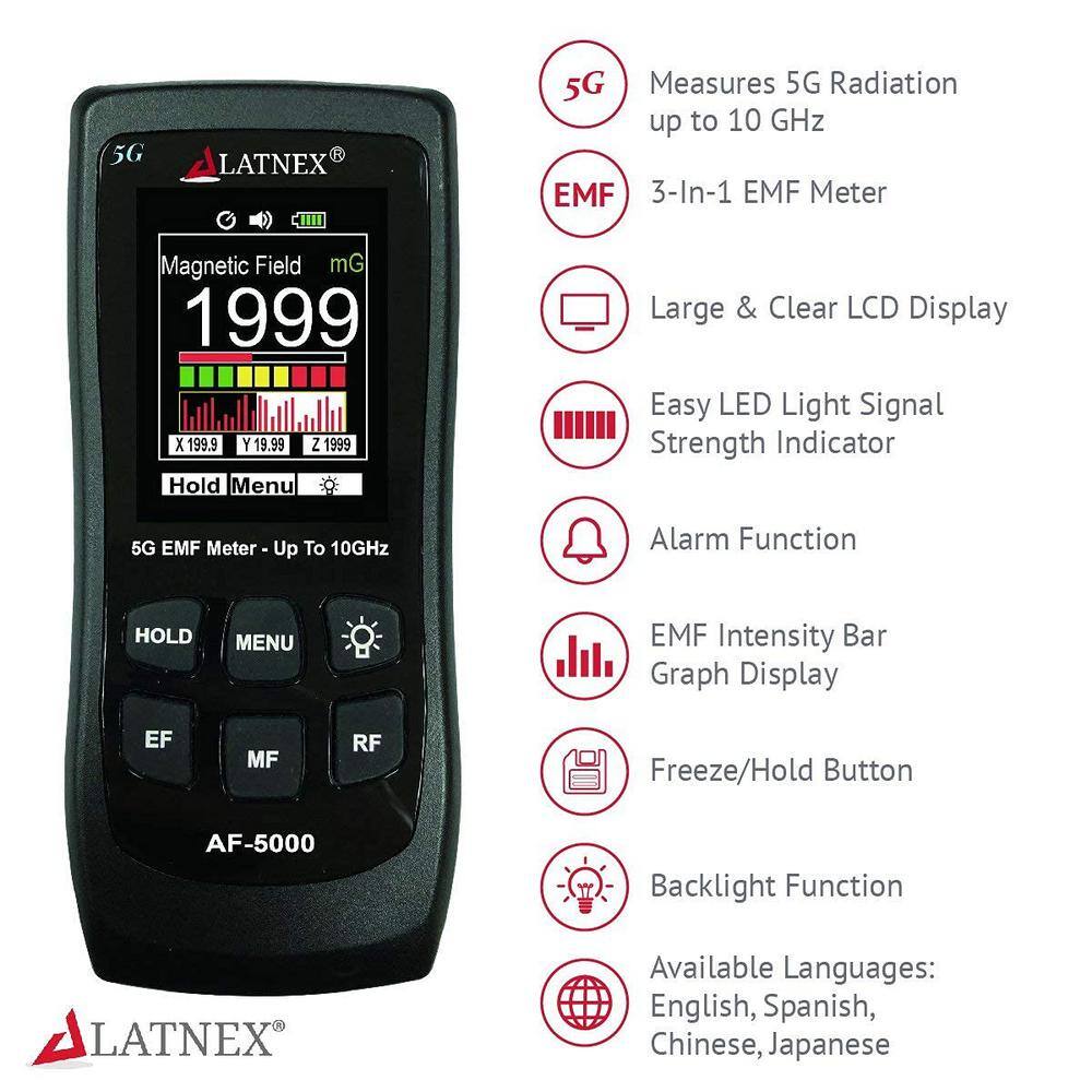 LATNEX All-in-One 5G EMF Meter AF-5000 AF-5000