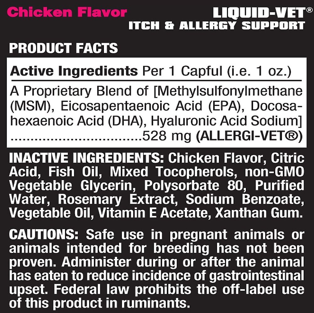 Liquid-Vet Itch and Allergy Support Chicken Flavor Dog Supplement