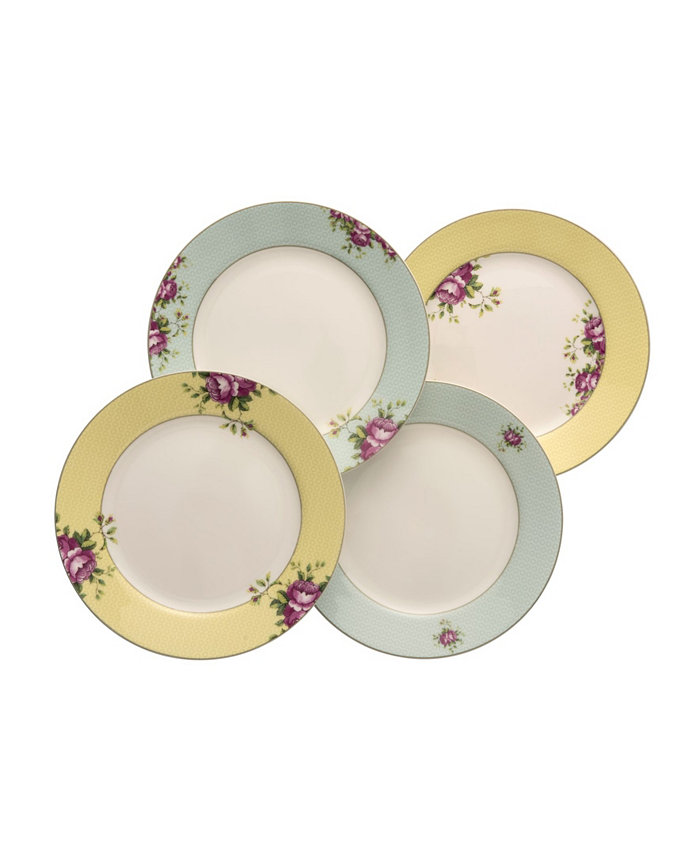 Aynsley China Archive Rose Plates Set of 4