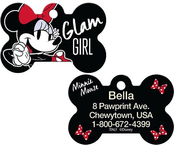 Quick-Tag Minnie Mouse Personalized Dog and Cat ID Tag， Large