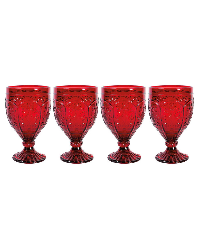 Fitz and Floyd Trestle 12-oz Goblet Glasses 4-Piece Set