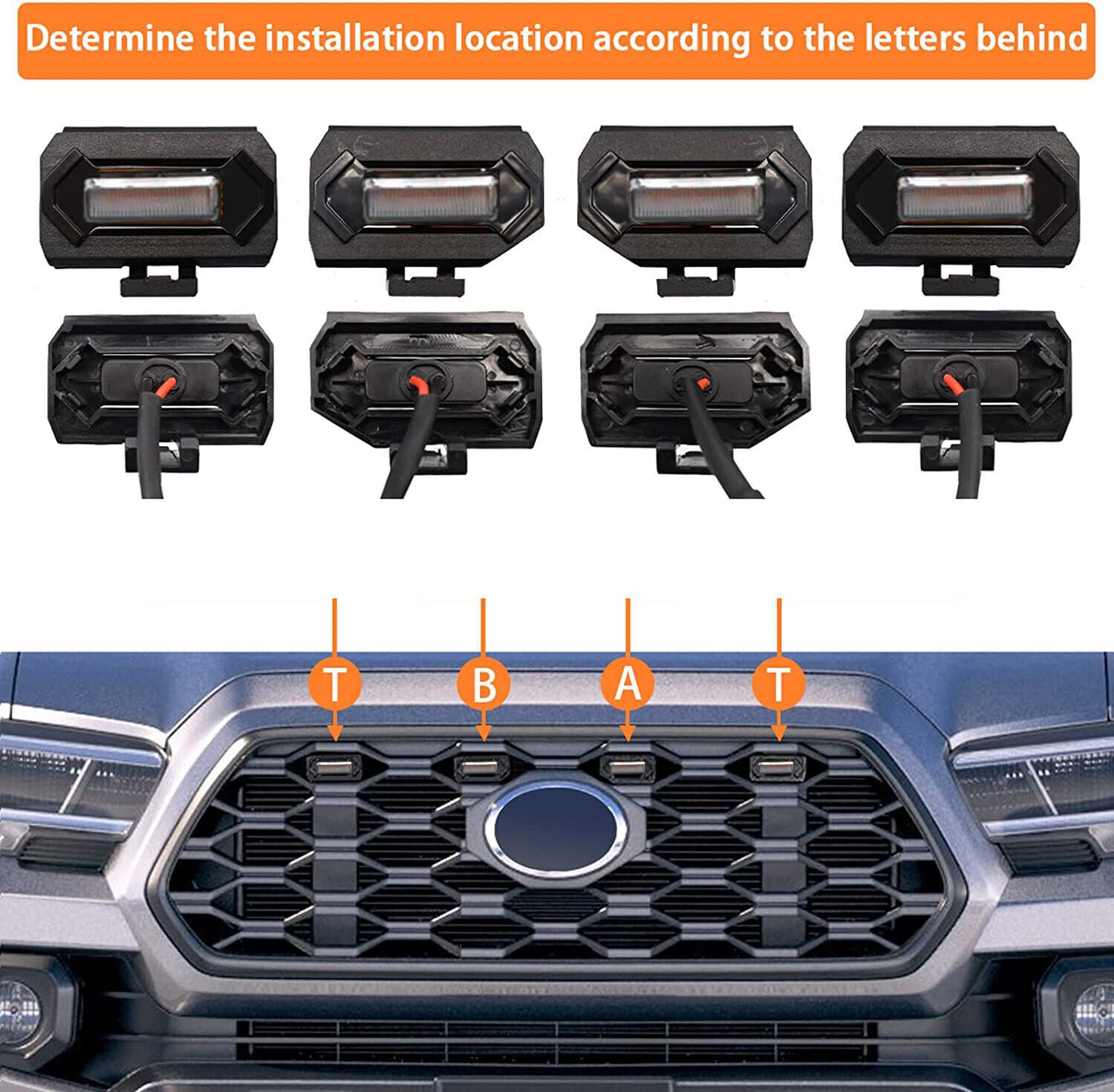 4x LED Grille Lights Fit for Toyota Tacoma TRD Off Road and TRD Sport 2020-2023 US