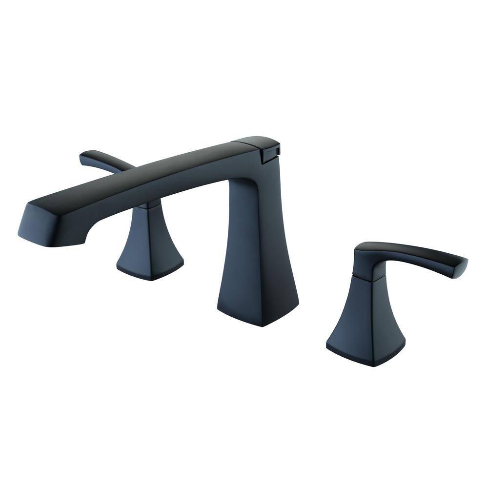 CMI inc Cardania 2-Handle Deck Mount Roman Tub Faucet in Matte Black Finish 192-7153