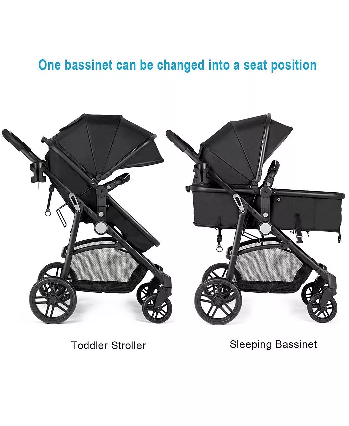 Slickblue 2-in-1 Foldable Pushchair Newborn Infant Baby Stroller