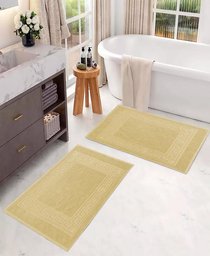 Superior Cotton Greek Key Infinity Border Bath Mat Set of 2