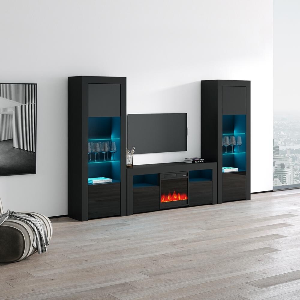 Milano Modern Electric Fireplace / Entertainment Center Wall Unit