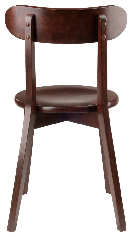 Pauline 2 Pc H Leg Chair Set  Walnut   Modern   Dining Chairs   by Morning Design Group  Inc  Houzz