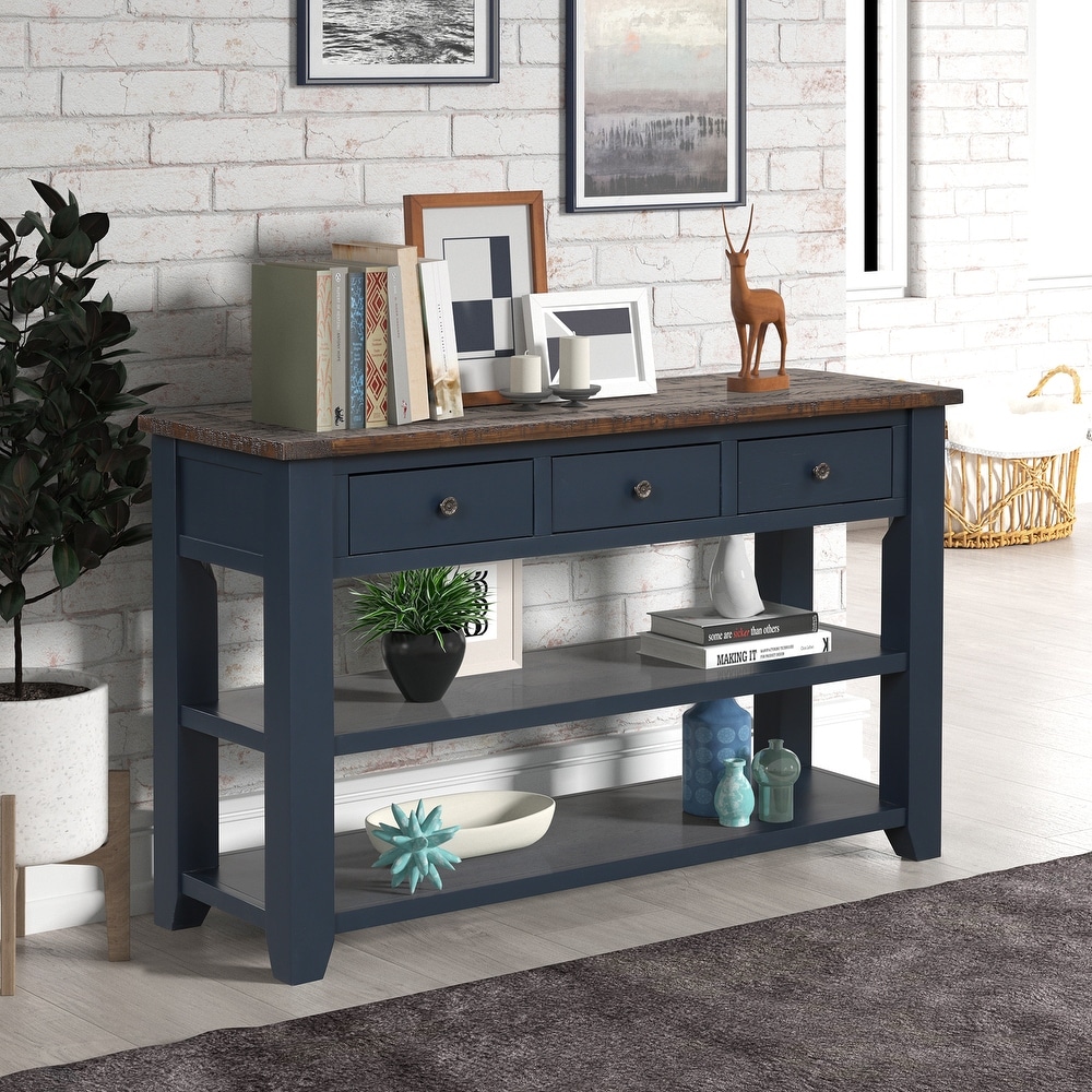 Solid Wood Top Console Table