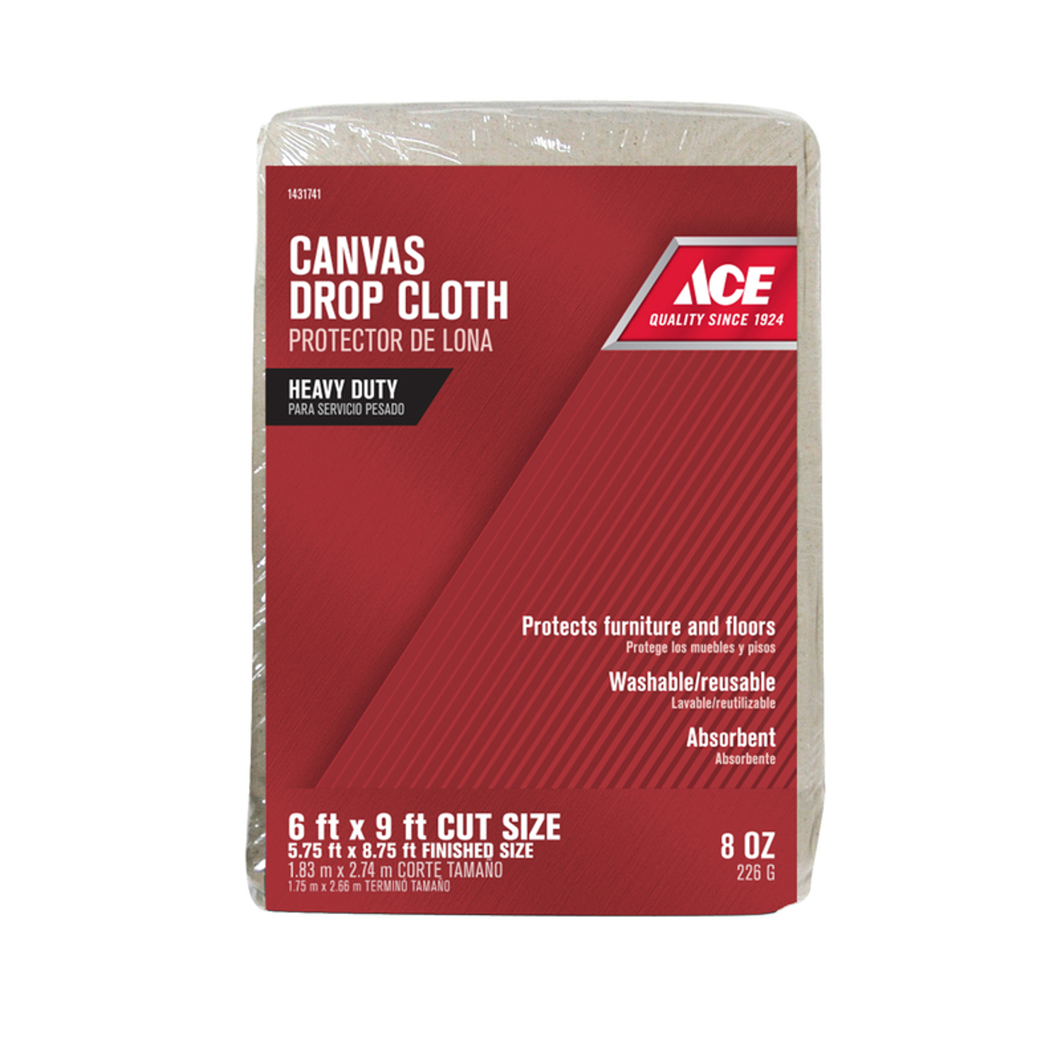 Ace 6 ft. W X 9 ft. L 8 oz Canvas Drop Cloth 1 pk