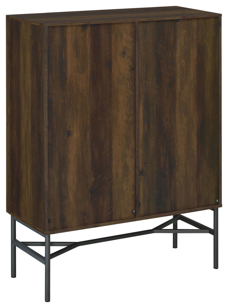 Bonilla 2 door Accent Cabinet With Glass Shelves Accent Cabinet Brown   Modern   Accent Chests And Cabinets   by Modon  Houzz