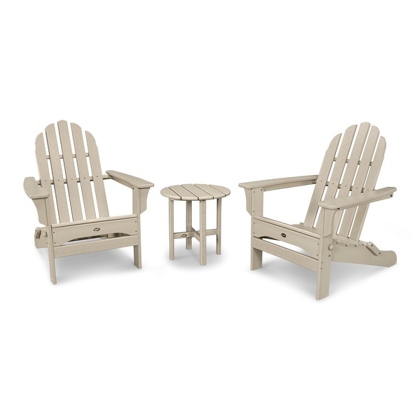 Trex Outdoor Furniture Cape Cod Folding Adirondack Set with Side Table