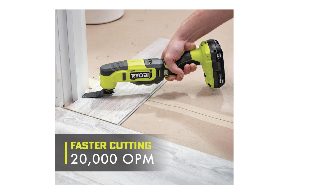 RYOBI PCL1600K2 ONE+ 18V Cordless 6-Tool Combo Kit with 1.5 Ah Battery， 4.0 Ah Battery， and Charger