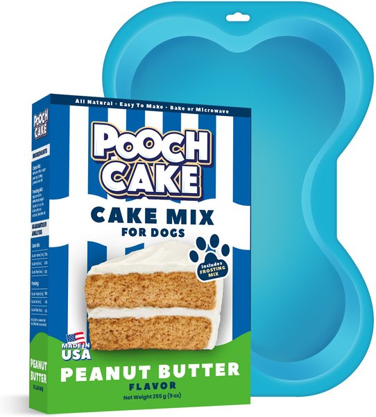 Pooch Cake Basic Starter Peanut Butter Mix and Cake Mold Kit Dog Treat， 9-oz box