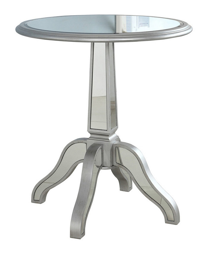 Best Master Furniture Inwood Park Mirrored Round Side Table