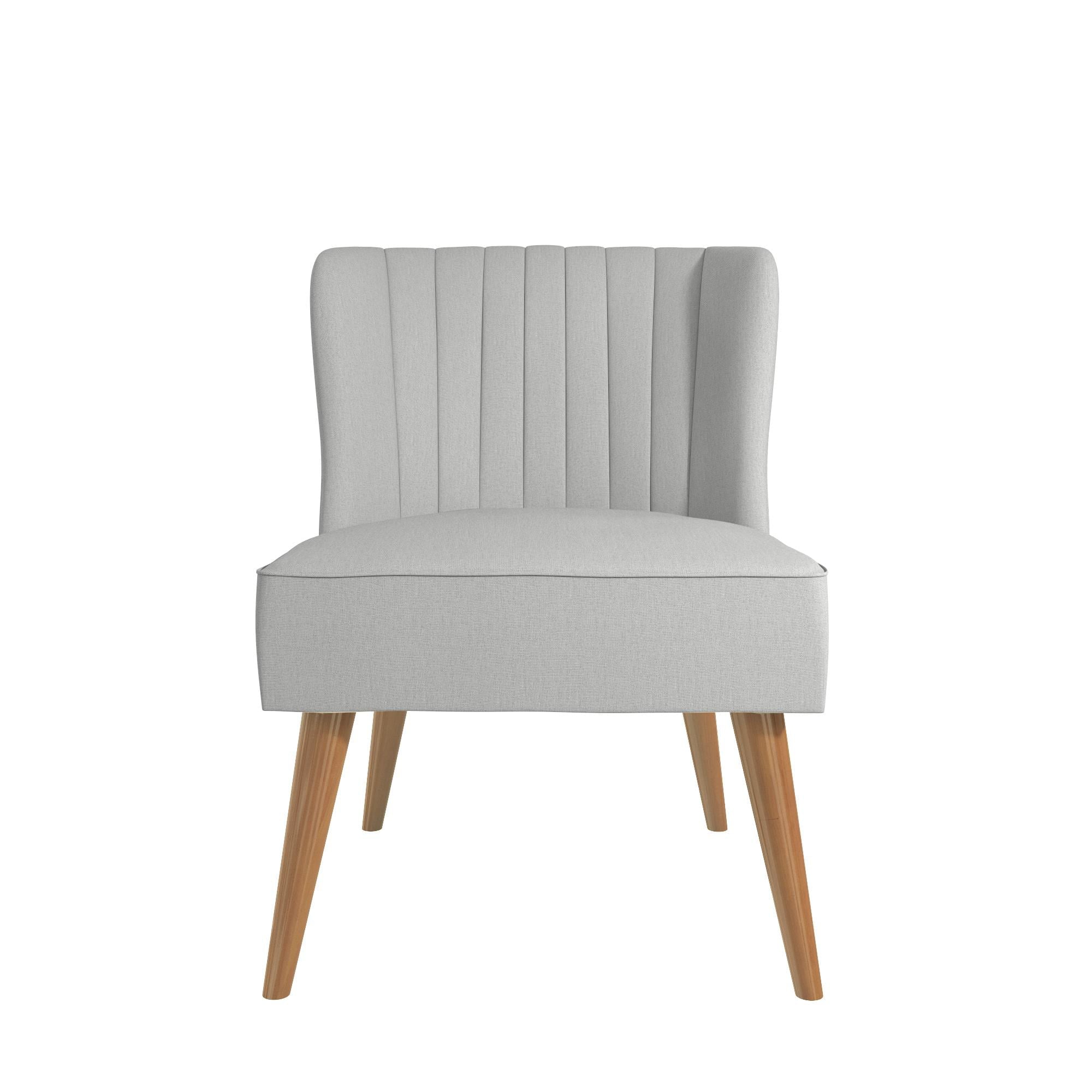 Novogratz Brittany Upholstered Accent Chair, Light Gray Linen