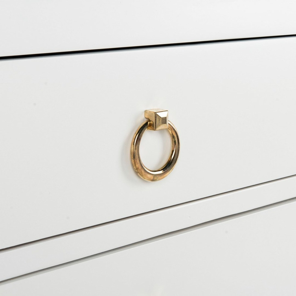 Elle 3 Drawer Chest  White/Gold   Transitional   Accent Chests And Cabinets   by Rustic Home Furniture Deco  Houzz