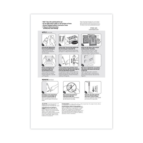 Command Picture Hanging Strips， Cabinet Pack， Removable， 0.75 x 2.75， White， 4/Set， 50 Sets/Carton (17201CABPK)